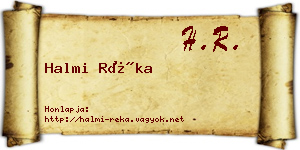 Halmi Réka névjegykártya